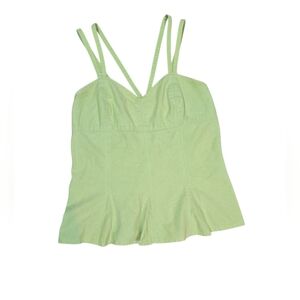Gotcha Covered Y2K Cotton Green Babydoll Styke Strappy Tank Top Small
